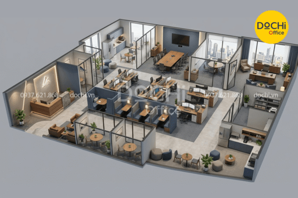 Bố trí nội thất khoa học cho văn phòng công ty tài chính