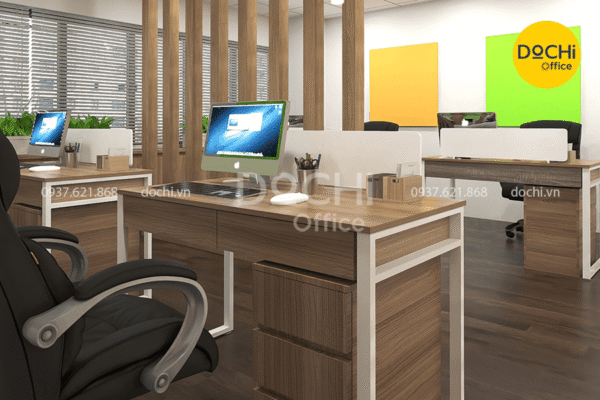 Nội thất khu vực làm việc của nhân viên thông minh tiết kiệm không gian