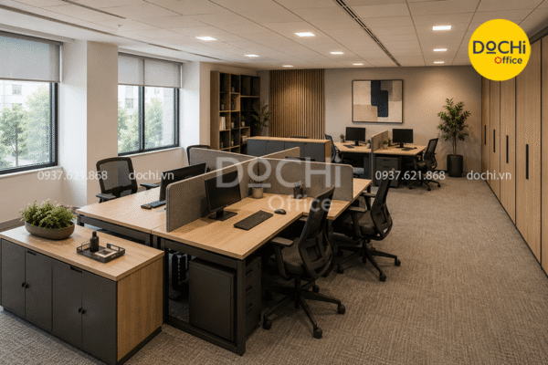 Mẫu thiết kế nội thất khu vực làm việc cho văn phòng 70m2