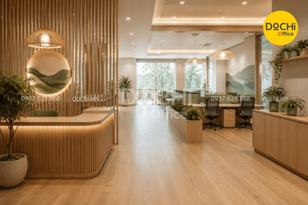 Mẫu thiết kế văn phòng 70m2 phong cách Eco